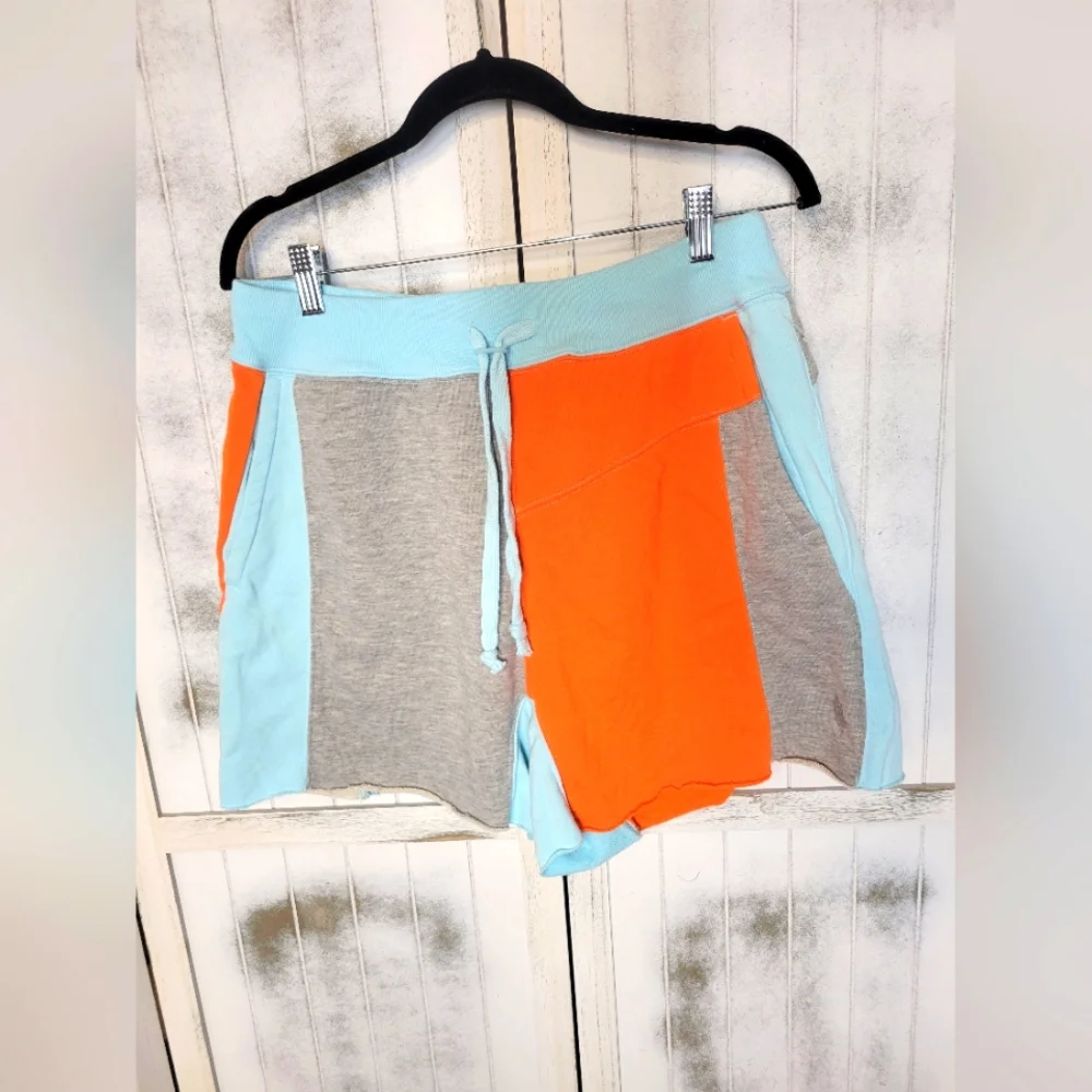 Nwot Freenpeople Peice Of Me Color Block Shorts Blue Orange - Picture 2 of 6